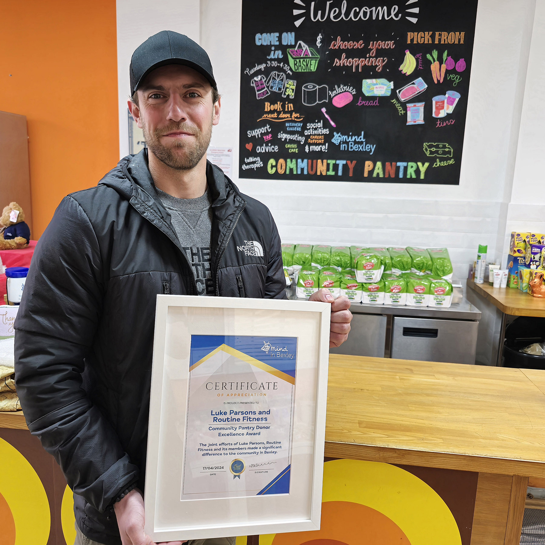 Luke Parsons from Routine Fitness pictured with his award certificate