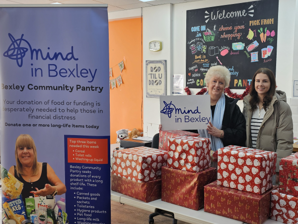 Staff from McBrides Solicitors at Bexley Community Pantry dropping off their donations